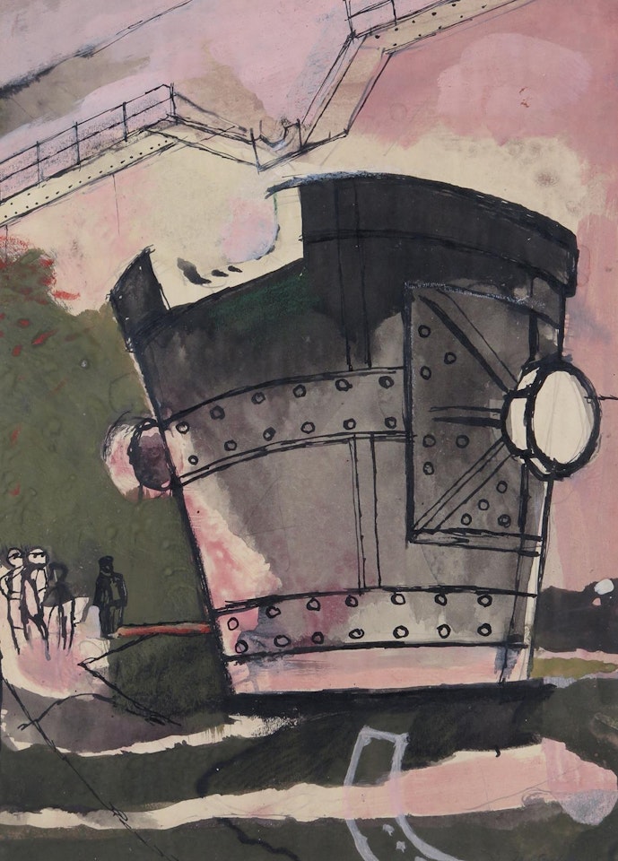 Industrial scene from the Blast Furnace Series by Keith Vaughan