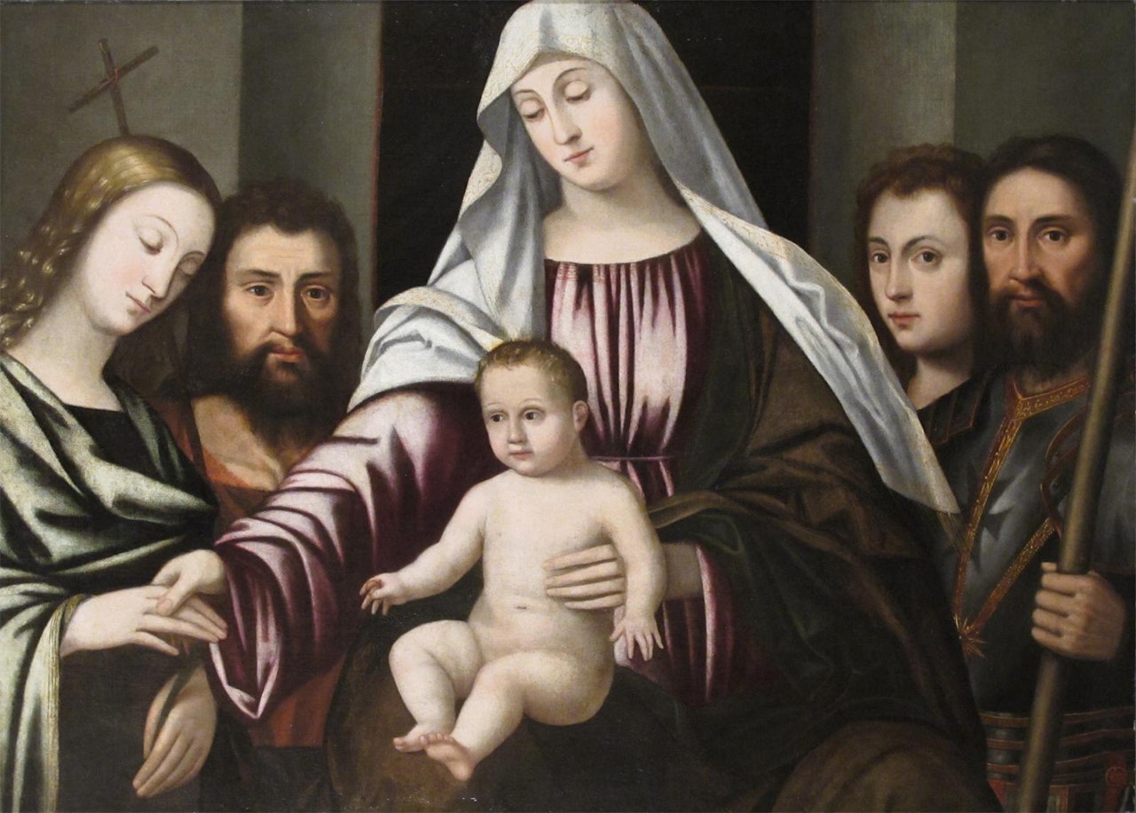 The Madonna and child with saints by Italian School