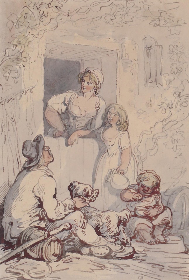 At the cottage door by Thomas Rowlandson