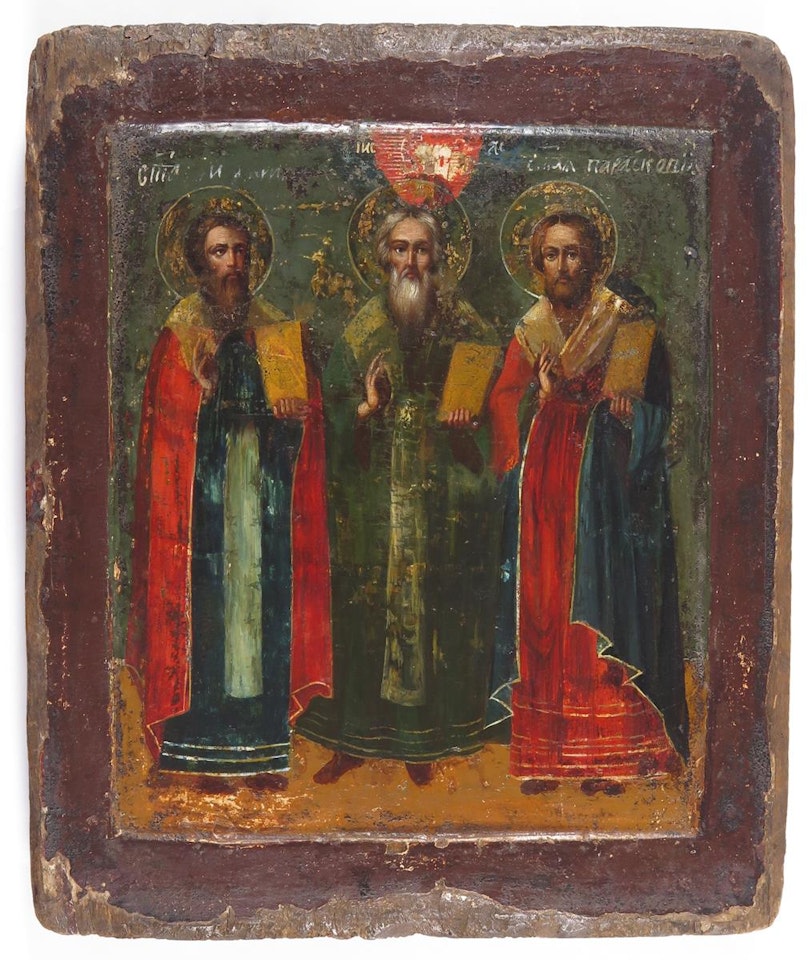 Icon of the Three Saints by Russian School