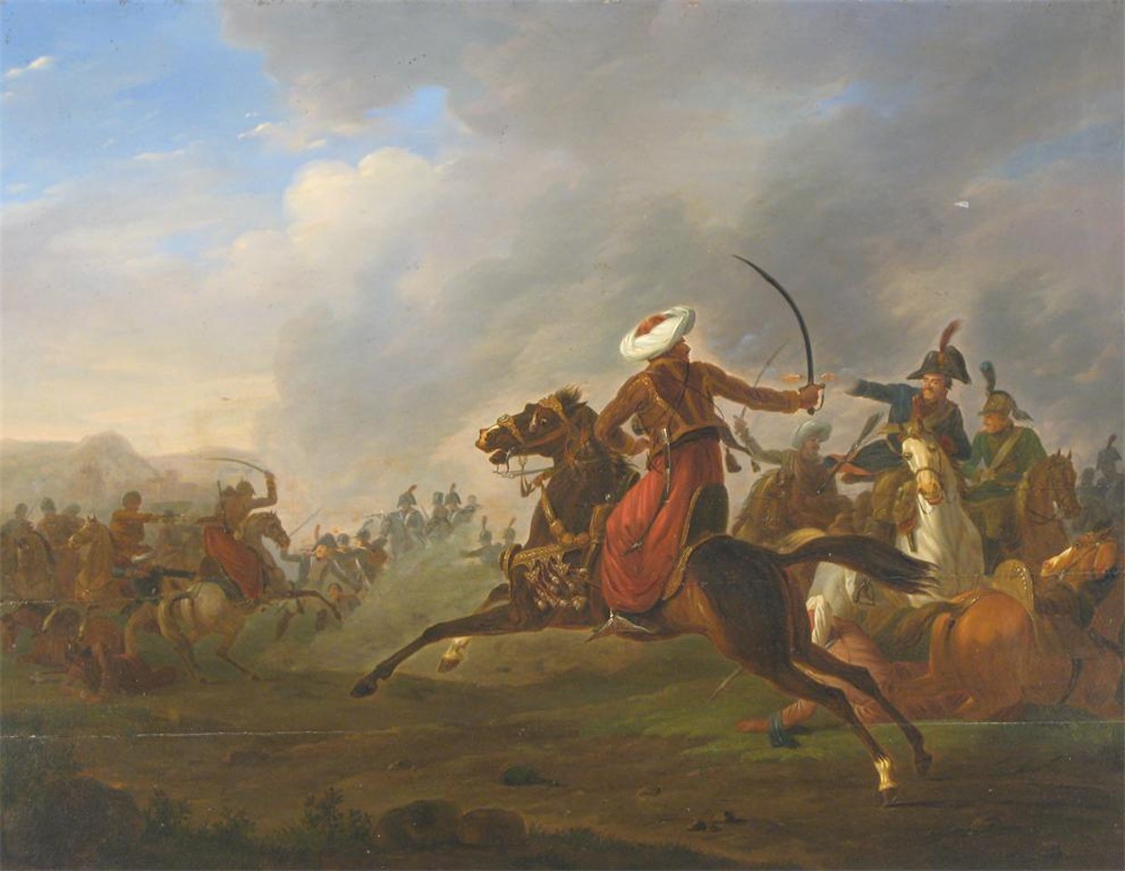 The French fighting the Turks by French School