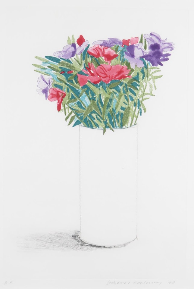 Godetias by David Hockney