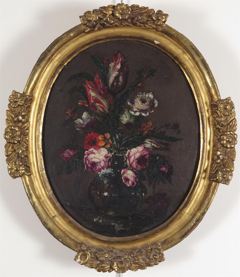 Still lifes of flowers in a vase by Continental School