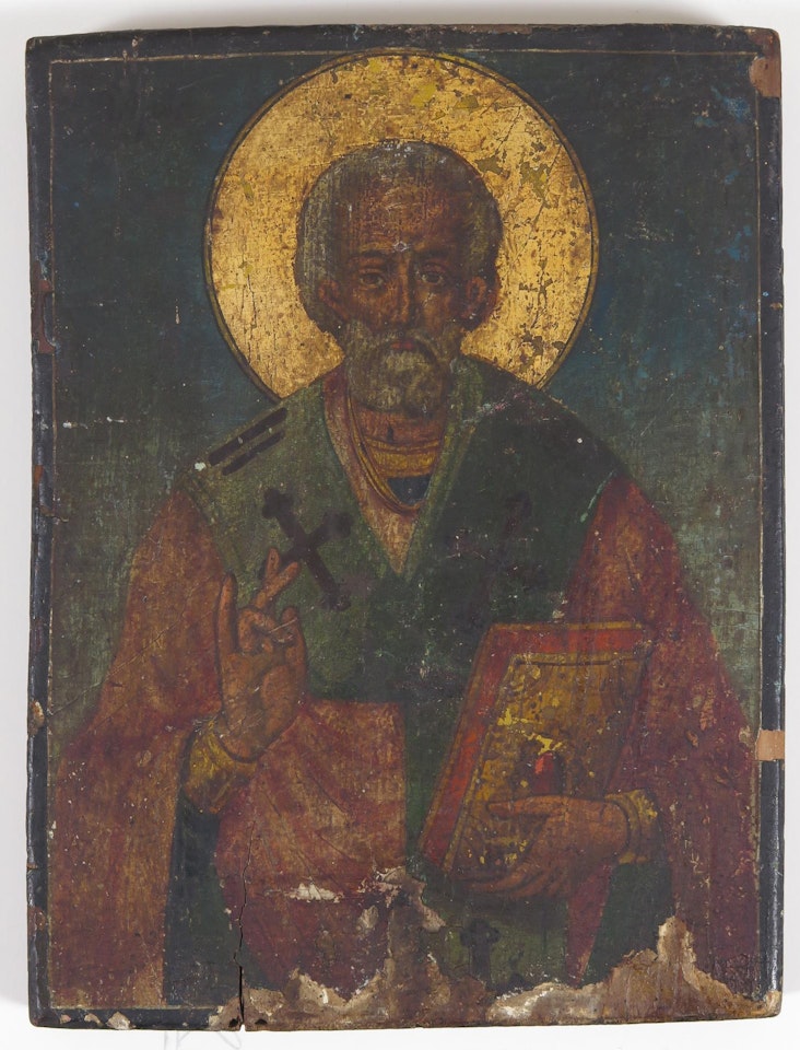 A group of 4 icons with one part icon by Russian School