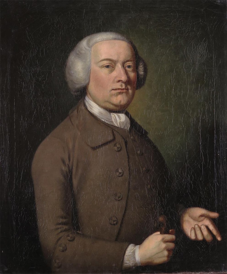 Portrait of a gentleman, half length, wearing brown by English School