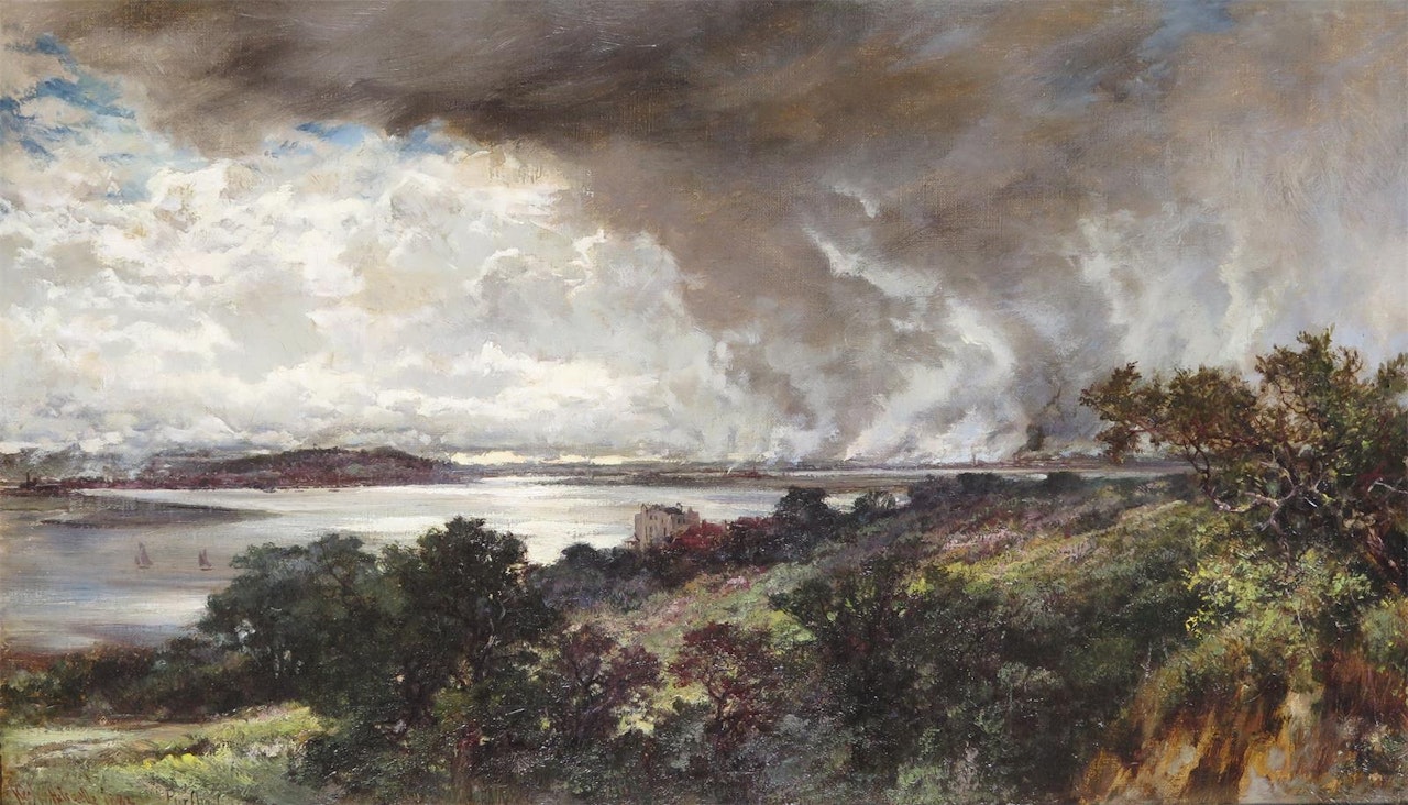 From Purfleet looking up the river towards the furnaces of Silvertown by Keeley Halswelle