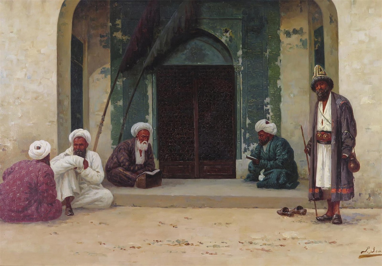 At the door to the mosque by Richard Karlovich Zommer