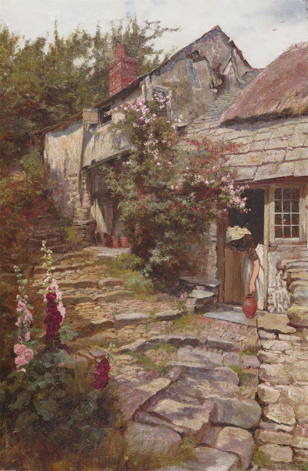 Old House, Clovelly, Devon by Edward Wilkins Waite