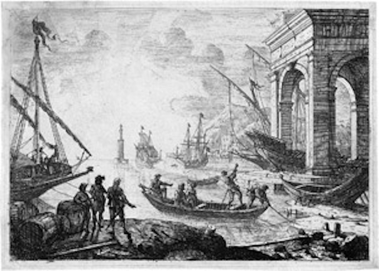 Harbor scene by Claude Lorrain