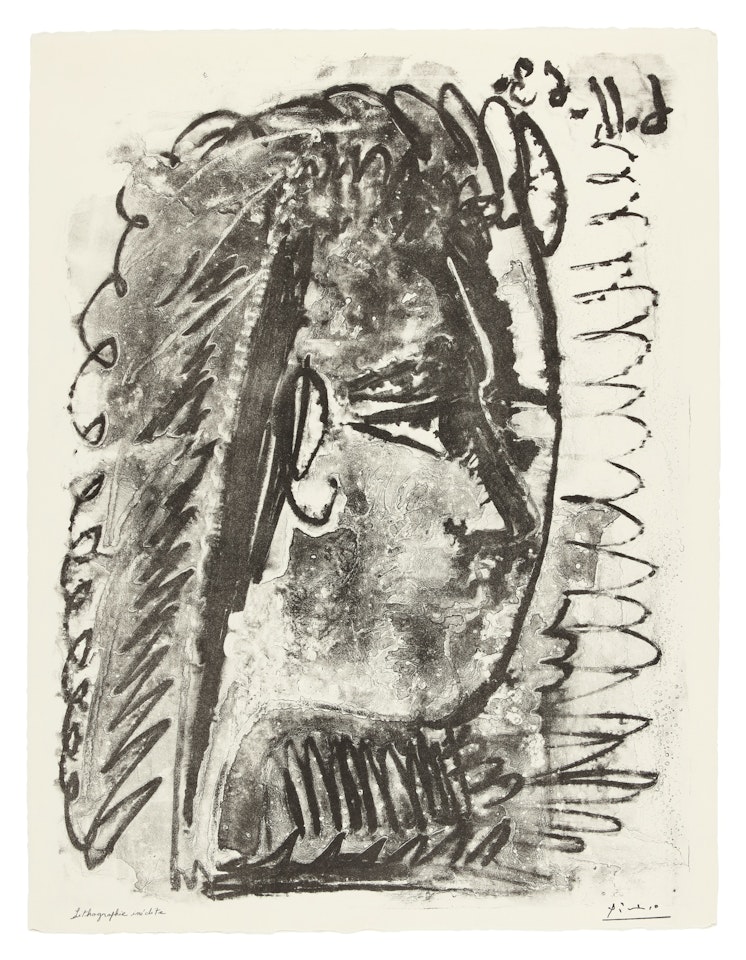 Profil de femme regardant à droite (Mourlot 391) by Pablo Picasso