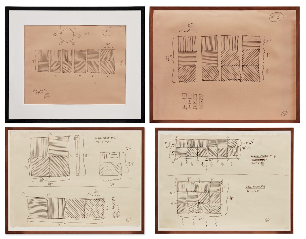 Untitled (Working Drawings) [four works] by Sol LeWitt
