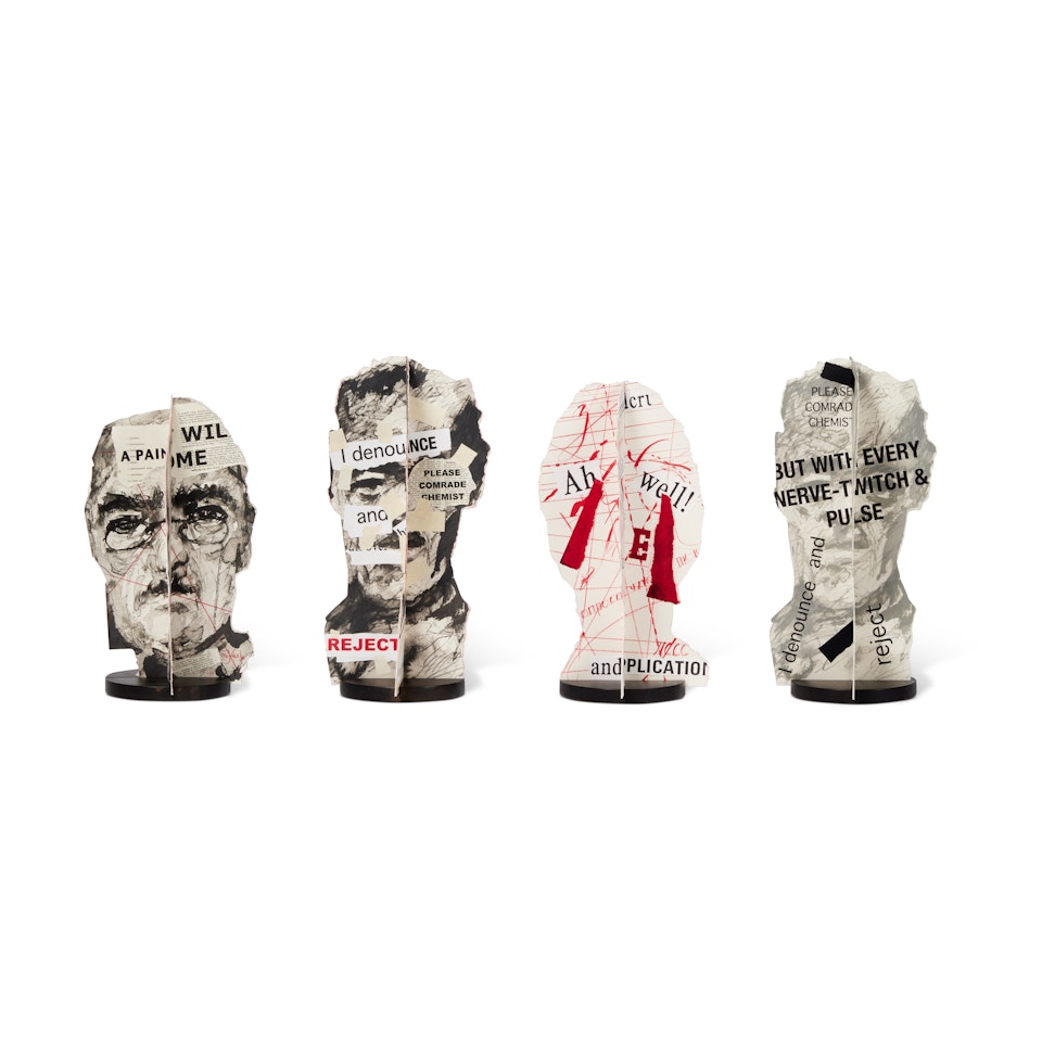 Head (Self Portrait) (Red) (Red/Grey) (Dark) by William Kentridge