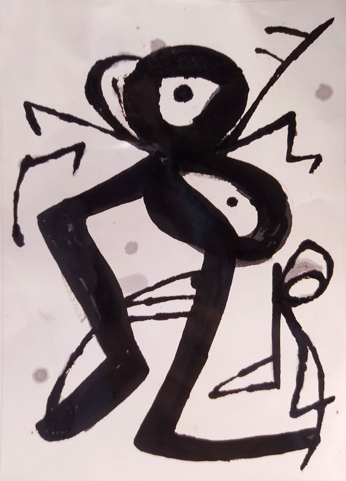 Project for a woodcut of “Miro engraver” by Joan Miró