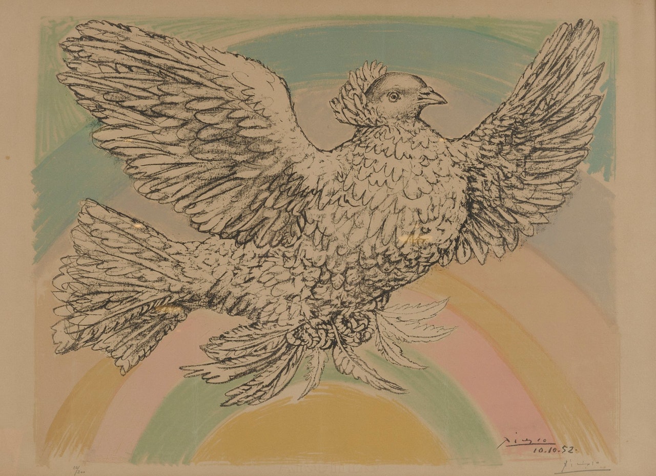 Dove flying by Pablo Picasso