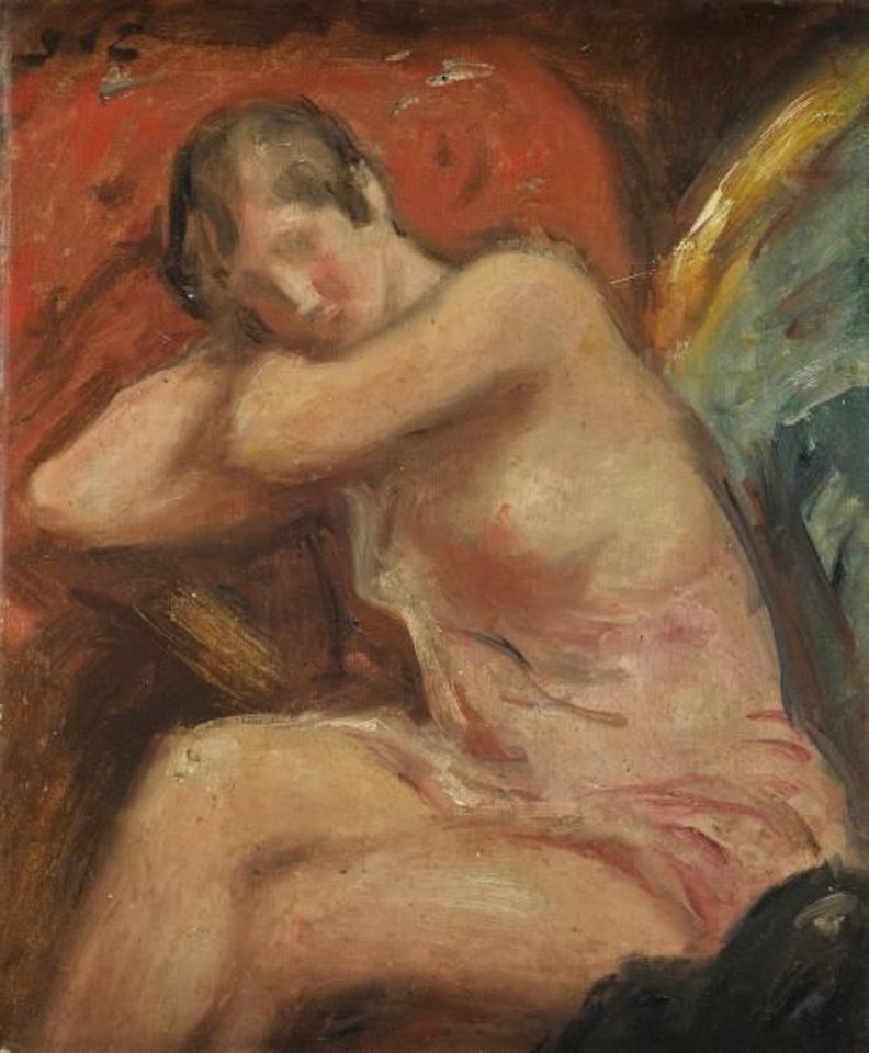 Seated female nude by Georges d’Espagnat