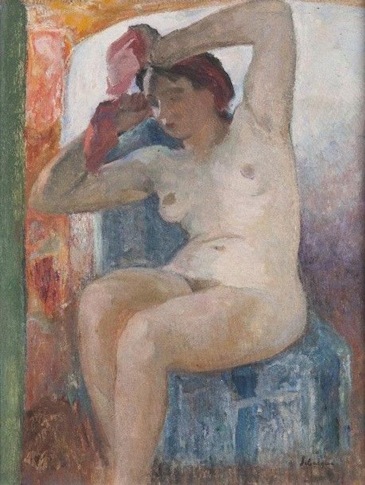 Young woman with a red ribbon by Henri Lebasque