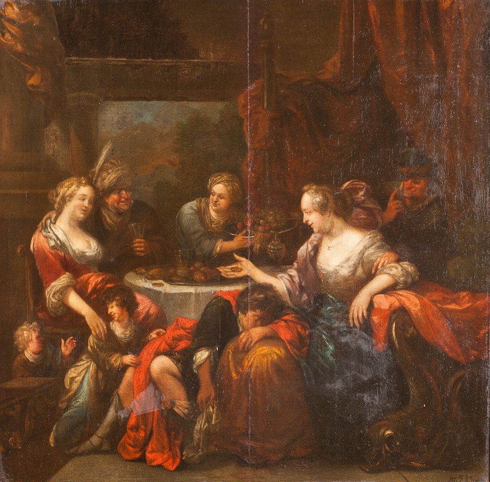 Family banquet scene by Flemish School