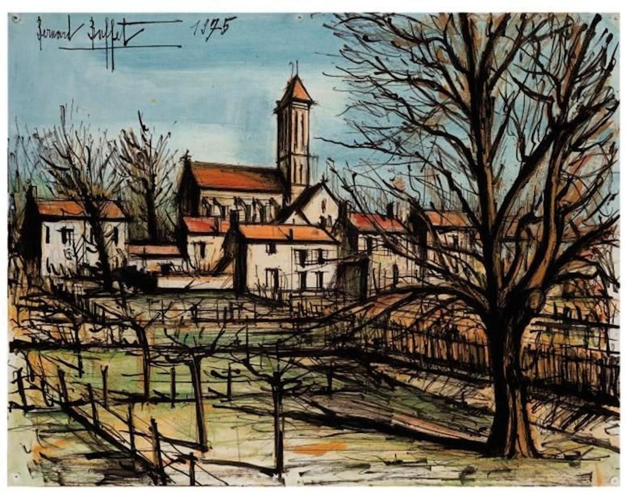 The village and the meadows by Bernard Buffet
