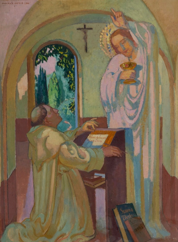 Saint Thomas Aquinas composes his Hymn to the Blessed Sacrament by Maurice Denis