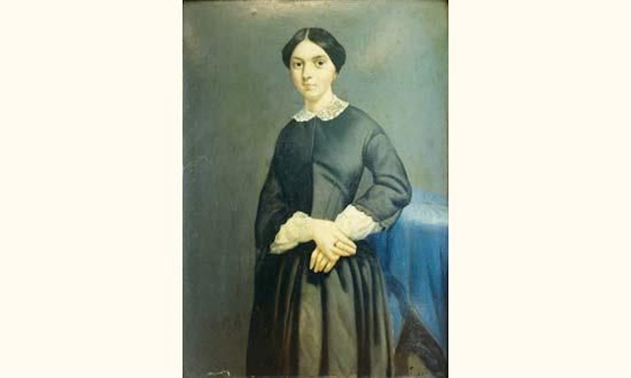 Portrait of young woman by French School