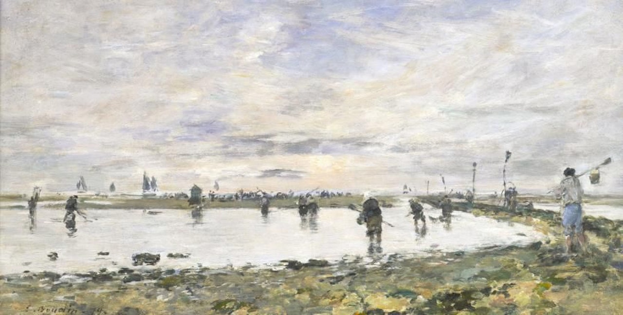 Low tide at Trouville Shrimp fishermen by Eugène Boudin