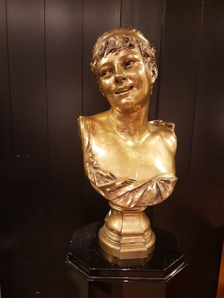 Bronze bust of a woman by Albert-Ernest Carrier-Belleuse