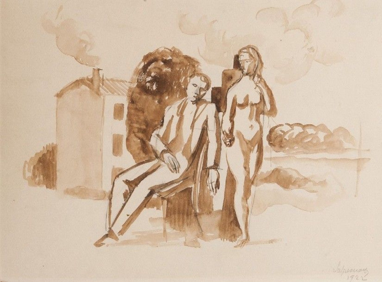 The Couple in front of the house by Roger de la Fresnaye