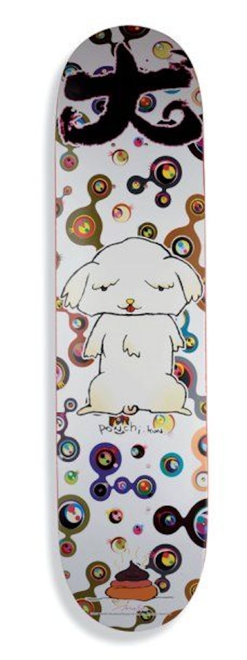 Screen-printed skateboard deck by Takashi Murakami