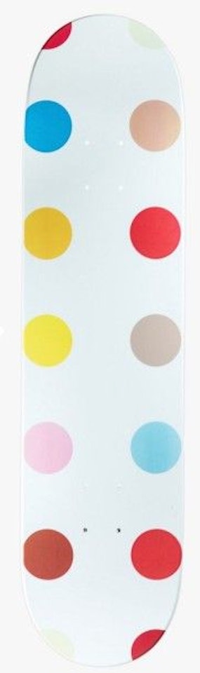 Dots screen-printed skateboard deck by Damien Hirst
