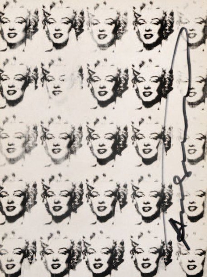Marylin black and white card by Andy Warhol