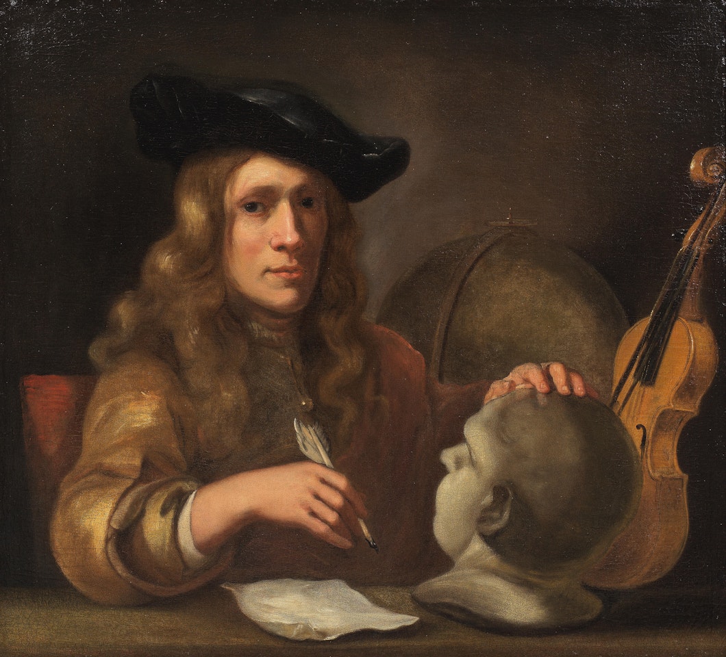 Self portrait of the artist in his studio by Godfrey Kneller