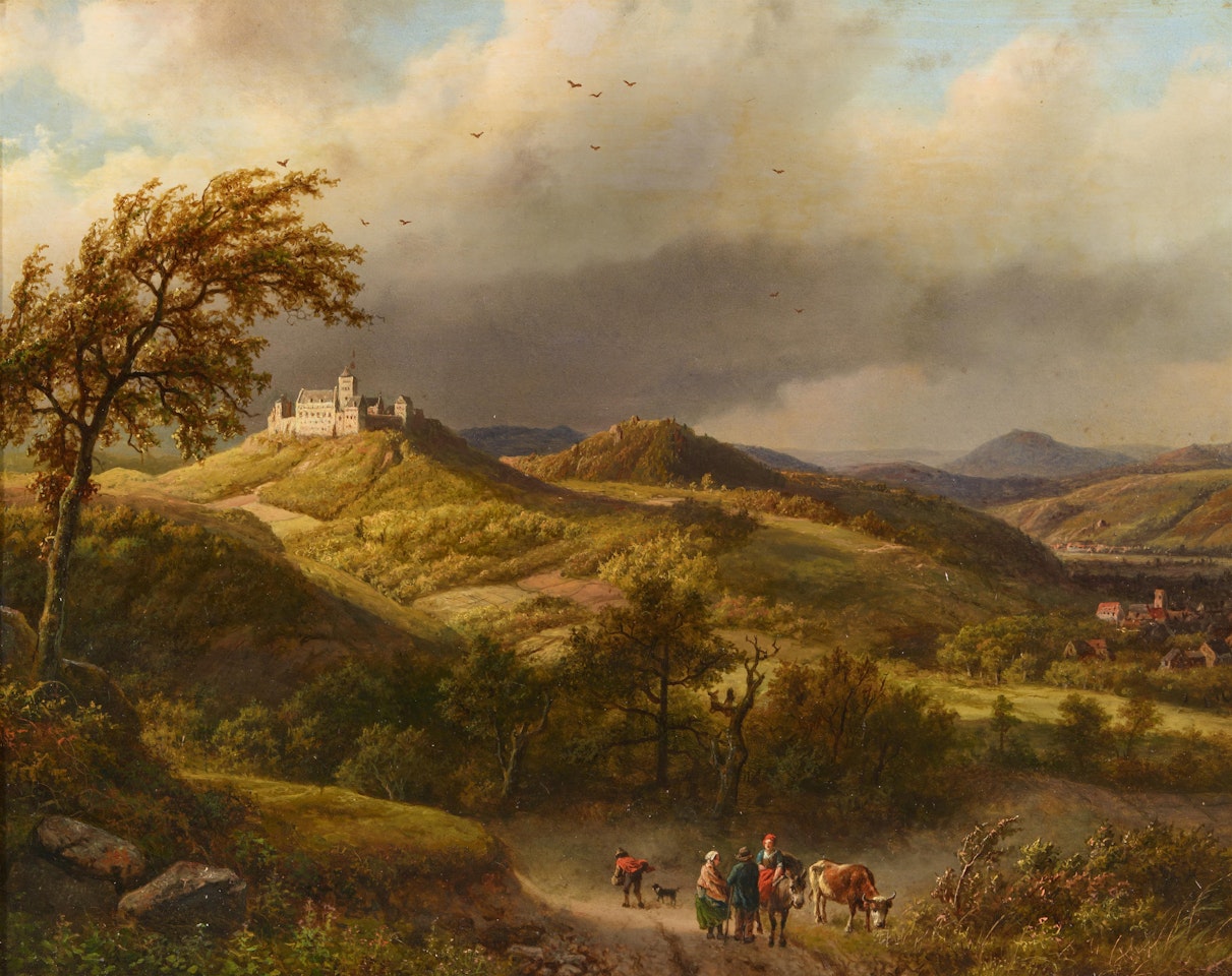 The Wartburg near Eisenach by Barend Cornelis Koekkoek