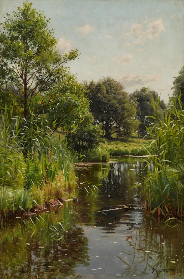 Lake with Reeds by Peder Mork Monsted