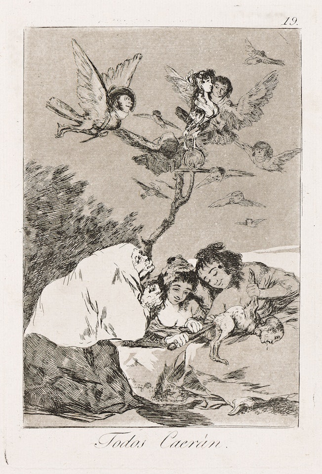 Todos Caerán. by Francisco José de Goya