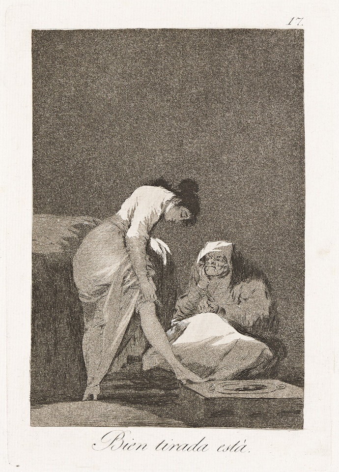 Bien tirada está. by Francisco José de Goya