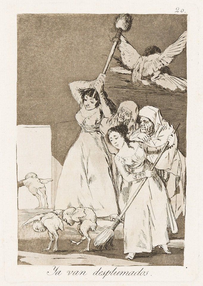 Ya van Desplumados. by Francisco José de Goya