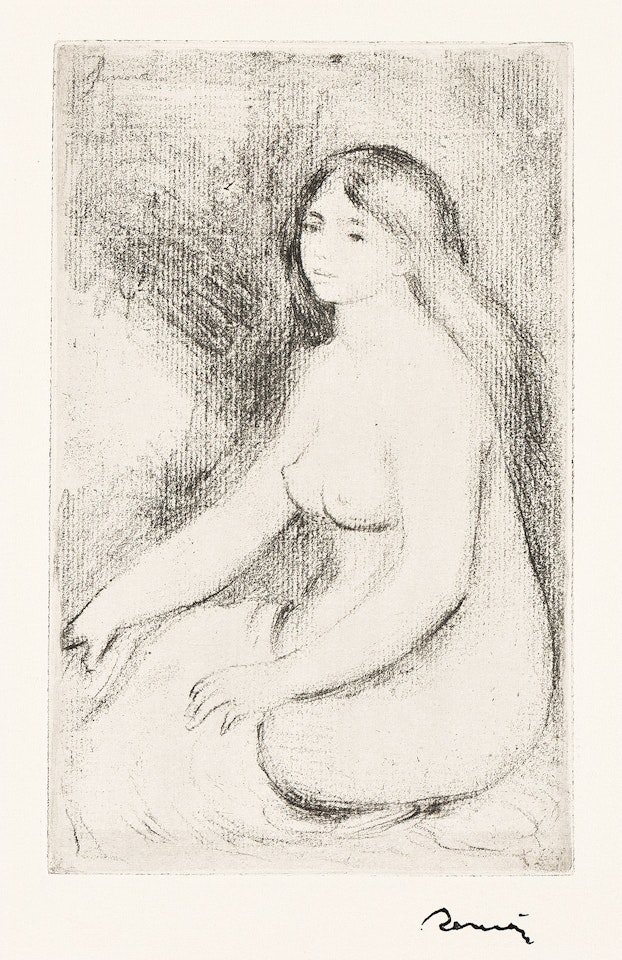 Baigneuse Assise. by Pierre-Auguste Renoir