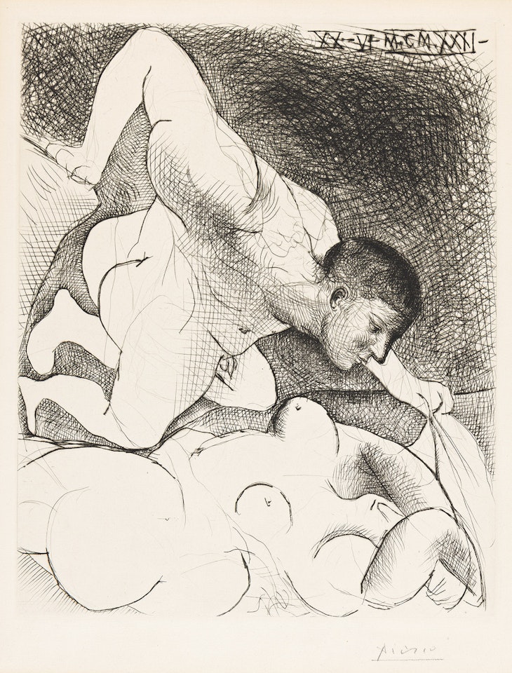 Homme dévoilant une Femme. by Pablo Picasso