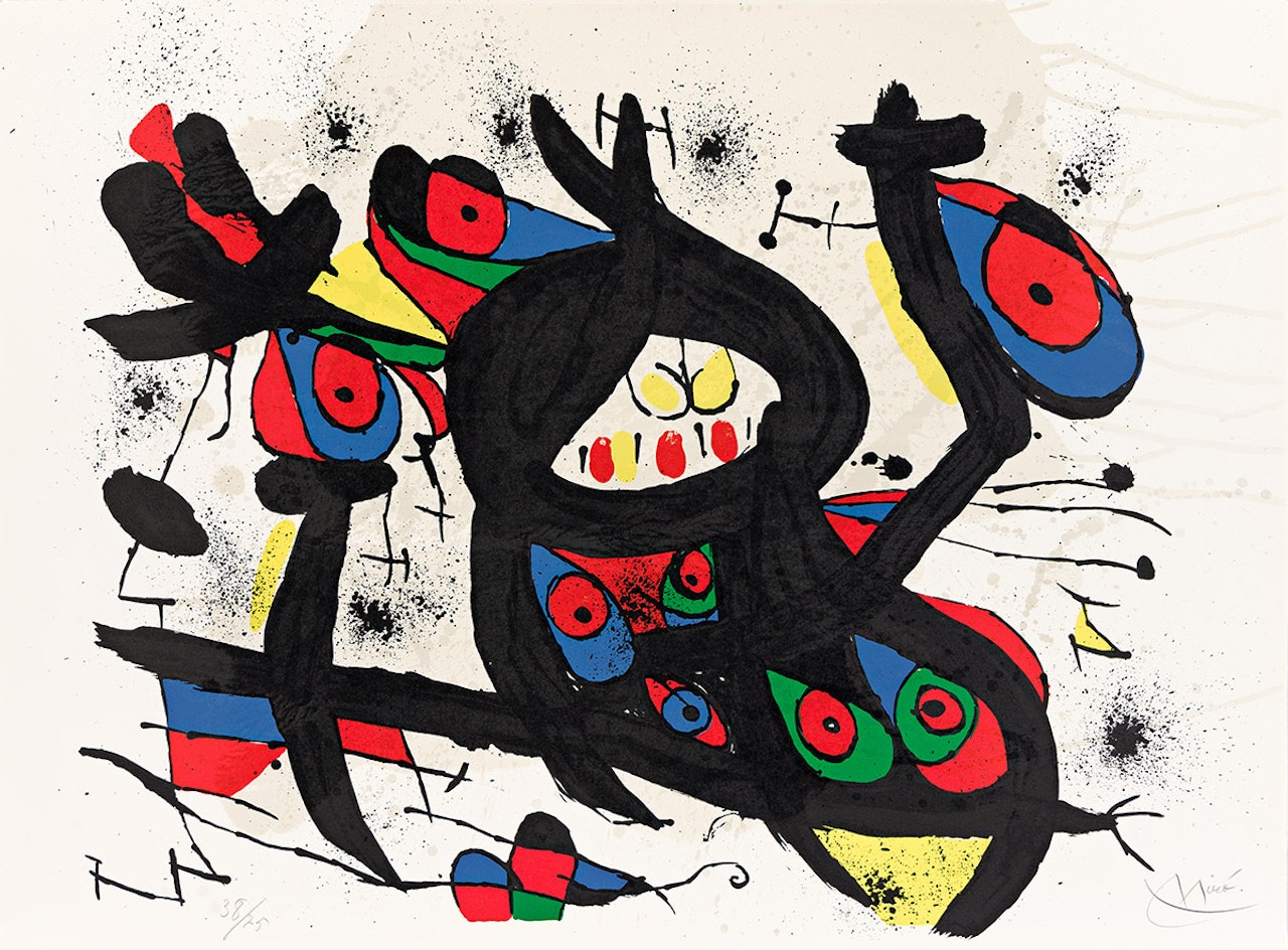 Lithographie pour l"Exposition Miró au Casino de Knokke-le-Zoute. by Joan Miró