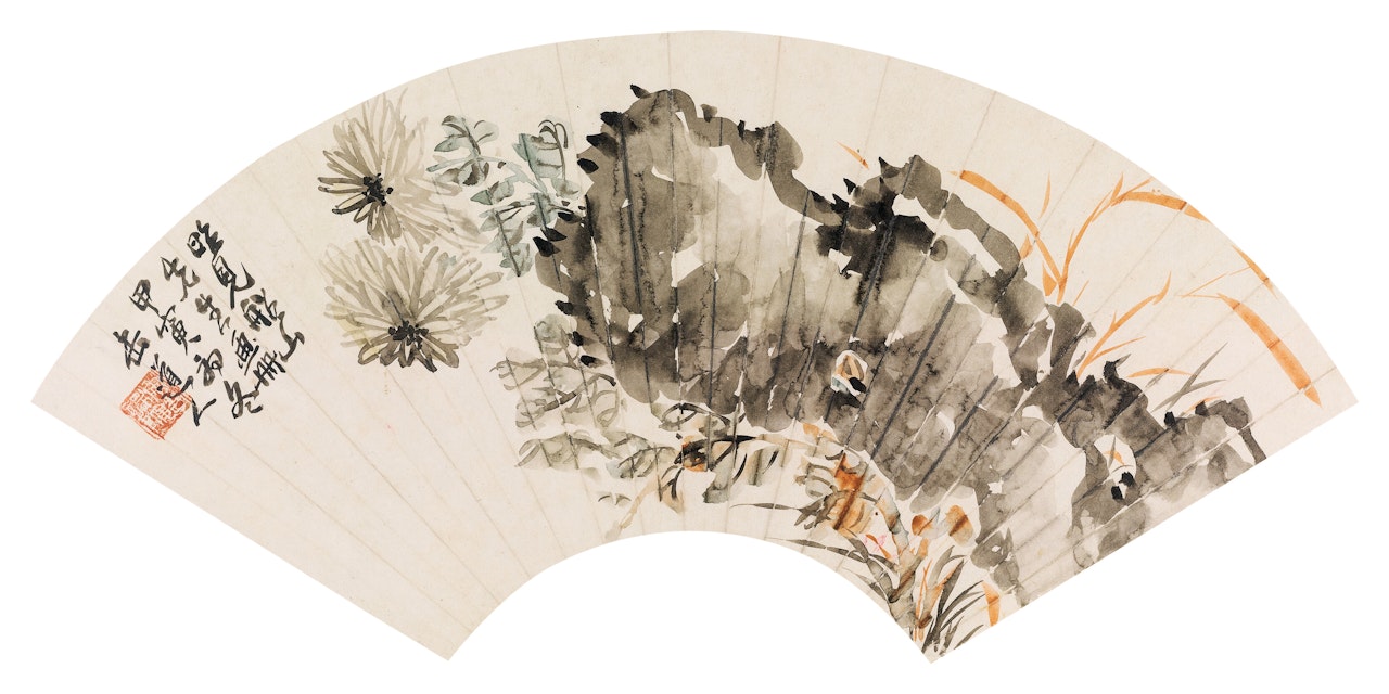 CHRYSANTHEMUM AND ROCK by Wu Changshuo