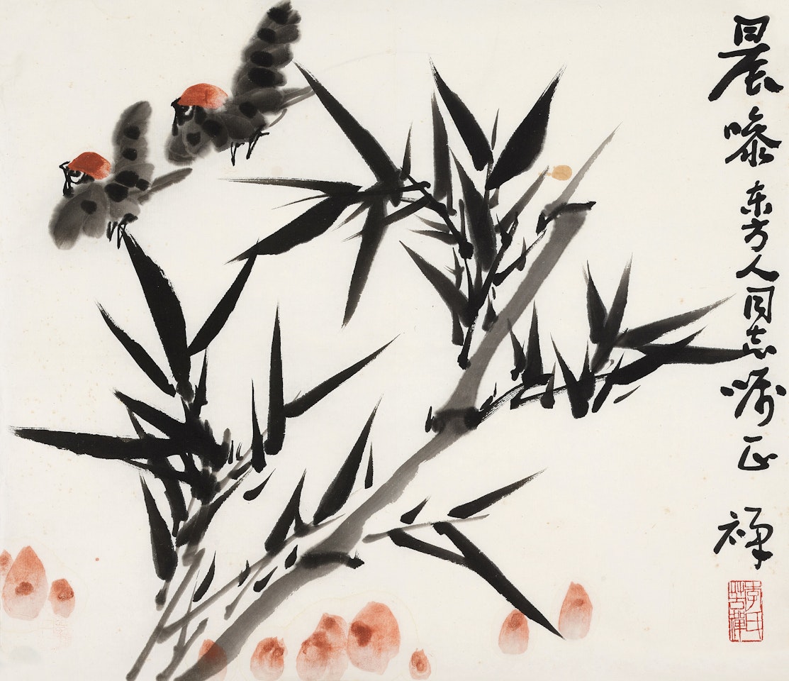 BAMBOO AND BIRDS by Li Kuchan