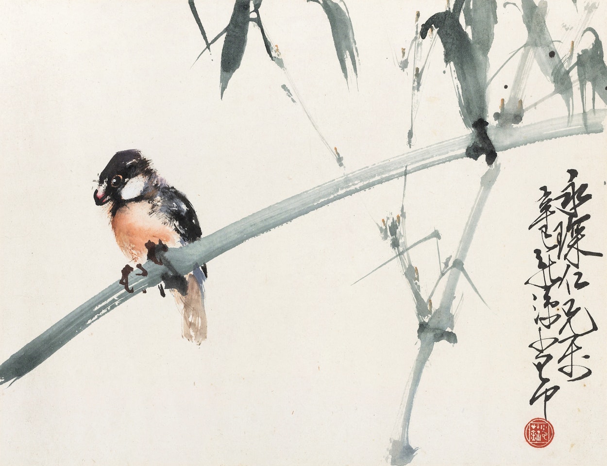BAMBOO AND SPARROW by Zhao Shao'ang