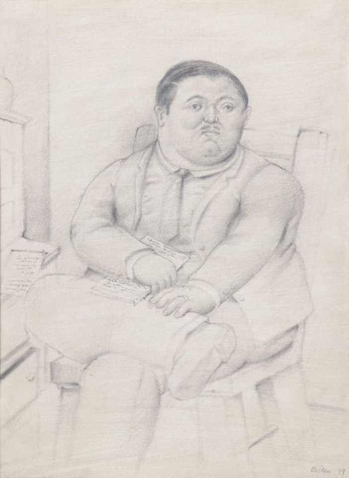 Homme assis by Fernando Botero