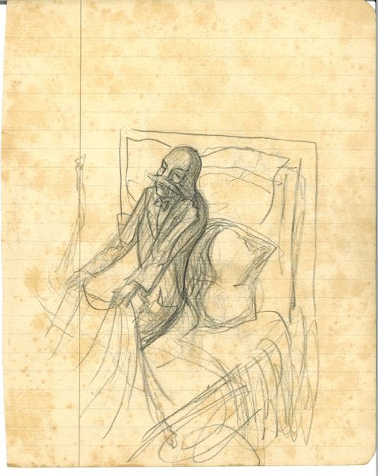 Personnage à la moustache au lit, Nu by Salvador Dali