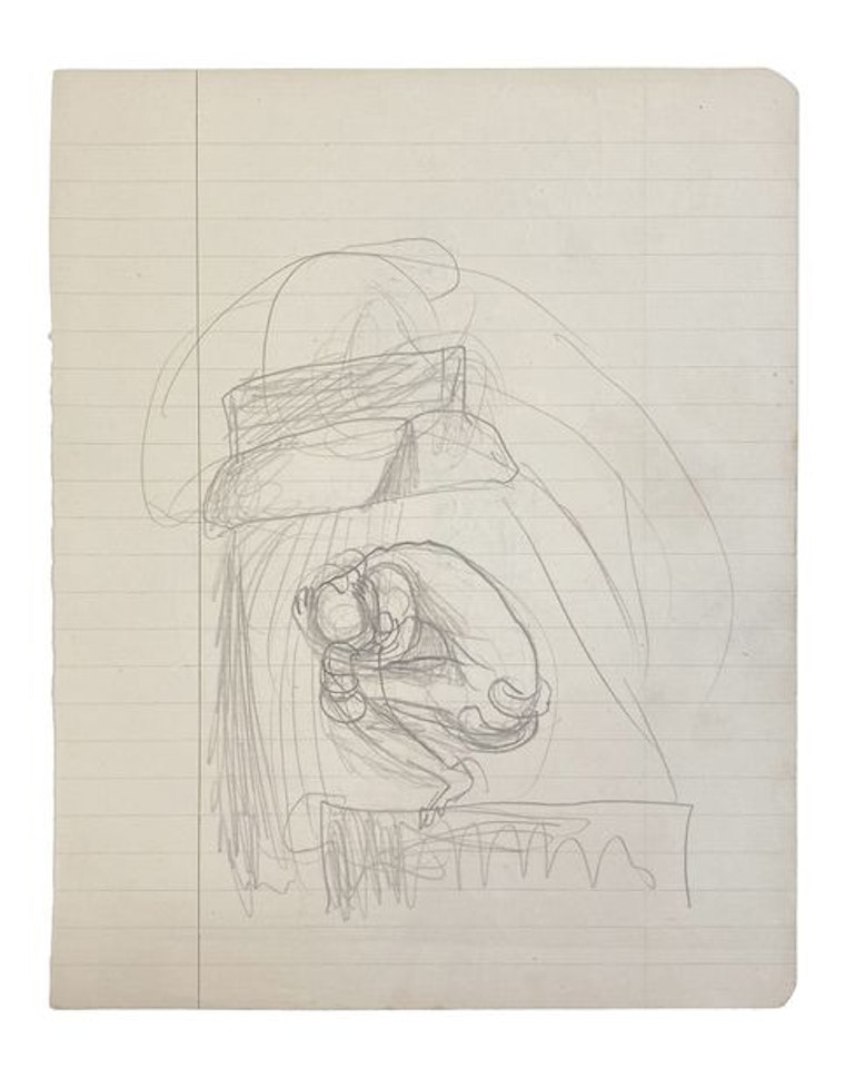 Personnage en position foetale et femme profil debout by Salvador Dali