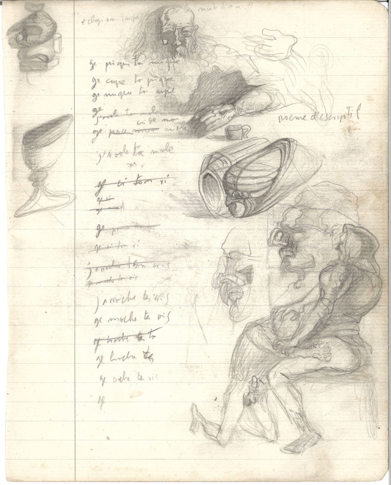 Personnages, études et poème descriptif by Salvador Dali