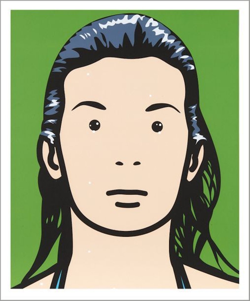 Christine, writer (wet hair) by Julian Opie