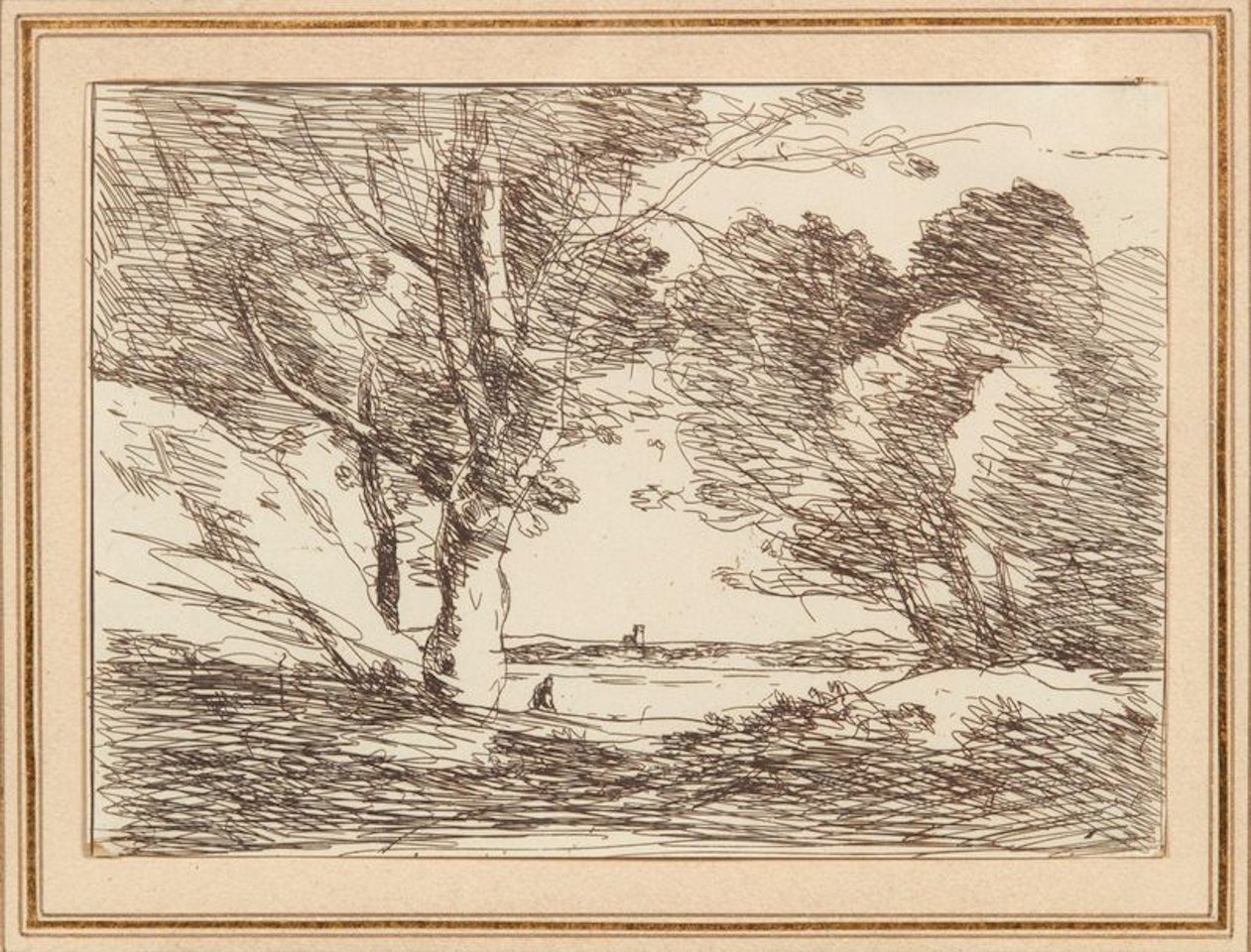 Tour à l"horizon d"un lac by Jean Baptiste Camille Corot