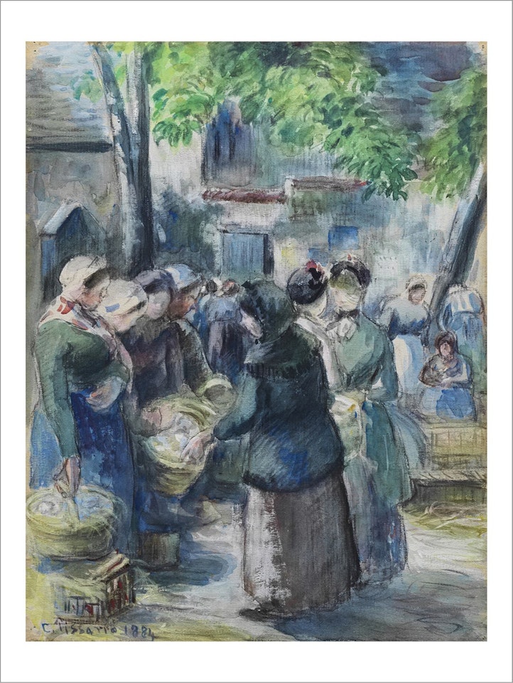 Le marché à Pontoise by Camille Pissarro