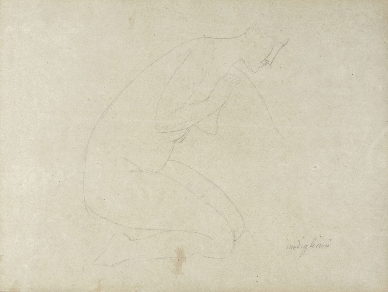 Kneeling nude by Amedeo Modigliani